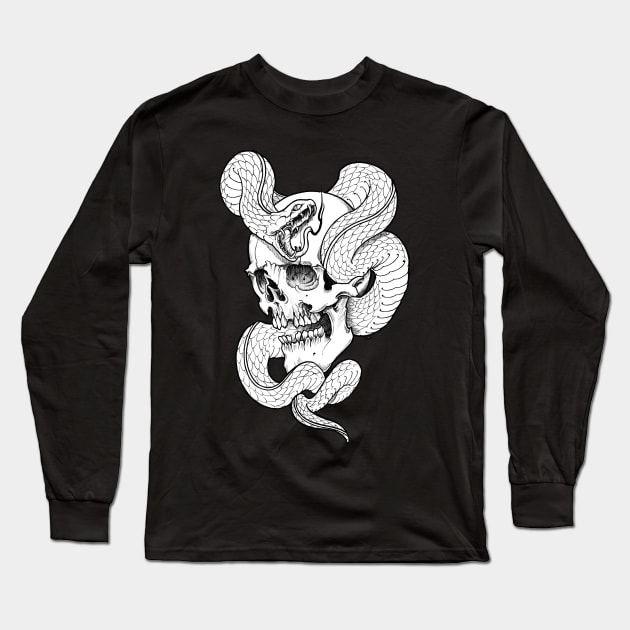 Skull and Snake Long Sleeve T-Shirt by Guru